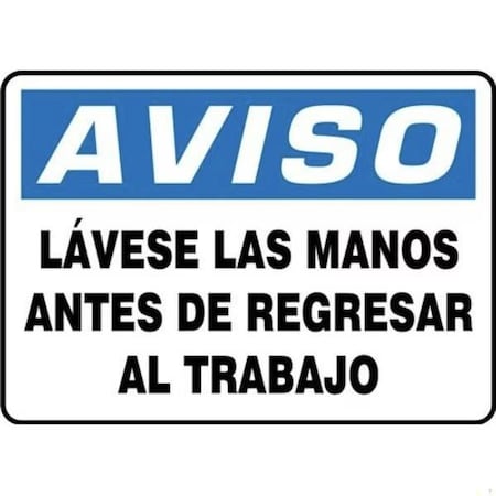 Accuform OSHA NOTICE Safety Sign WASH HANDS SHMRST813XV SHMRST813XV